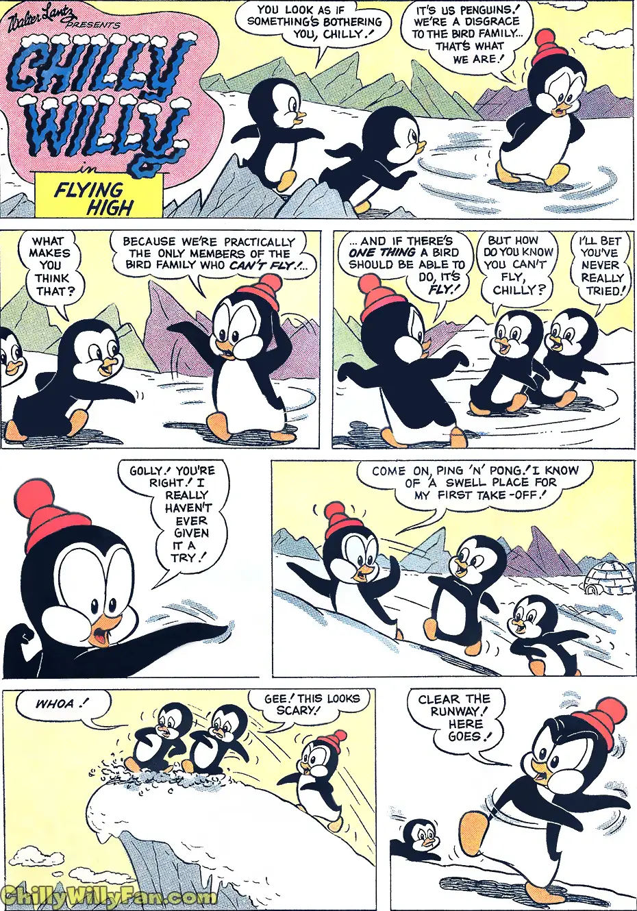 Chilly Willy comic - Flying High - Pg 1